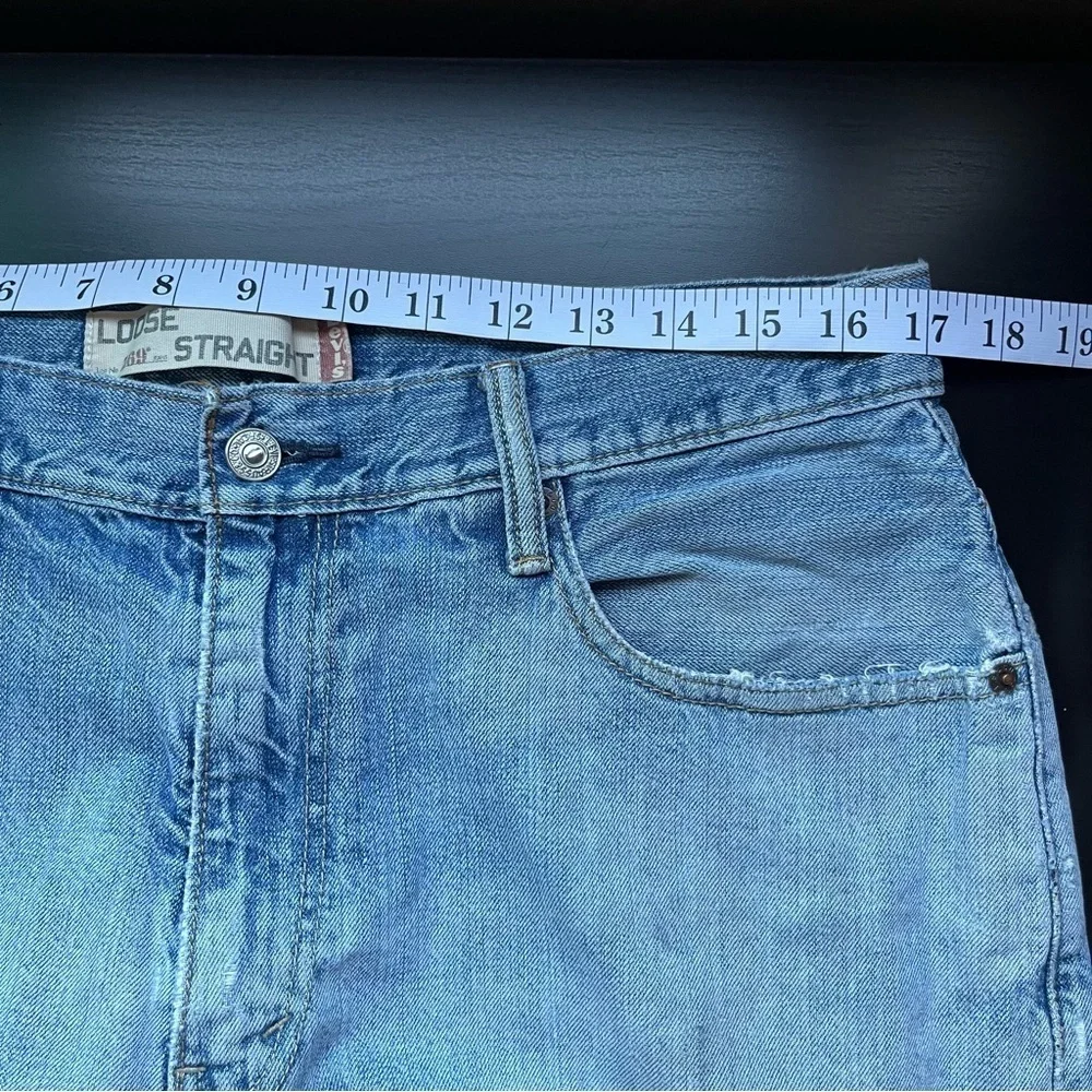Levi’s 569 Loose Straight Baggy Thrashed Shorts Size 34
